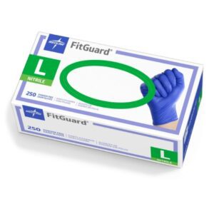 Exam Glove FitGuard Large NonSterile Nitrile Standard Cuff Length Textured Fingertips Dark Blue Chemo Tested