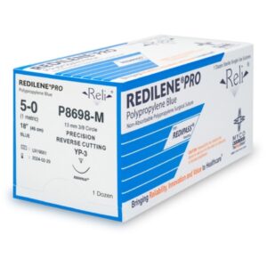 Nonabsorbable Suture with Needle Reli Redilene Polypropylene MP-3 3/8 Circle Precision Reverse Cutting Needle Size 5-0 Monofilament
