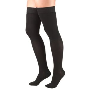 Compression Stocking Truform Thigh High Medium Black Closed Toe