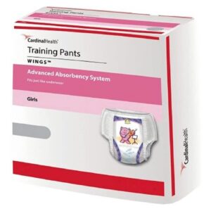 Female Toddler Training Pants Cardinal Health Wings Pull On with Tear Away Seams Size 3T to 4T Disposable Heavy Absorbency