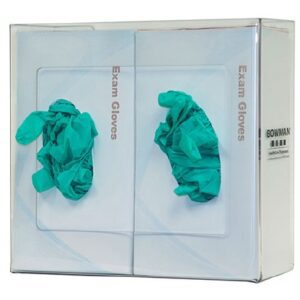 Glove Box Holder Bowman Horizontal or Vertical Mounted 2-Box Capacity Clear 3-15/16 X 10-1/8 X 10-11/16 Inch Plastic