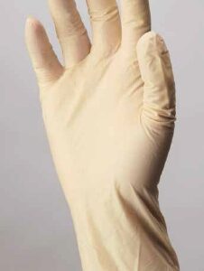 Exam Glove ESTEEM Medium NonSterile Stretch Vinyl Standard Cuff Length Smooth Cream Not Rated
