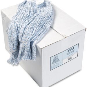 Wet String Finish Mop Head Boardwalk Looped-end Large Blue / White Rayon / Polyester Reusable