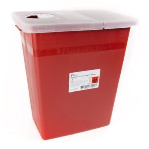 Sharps Container McKesson Prevent Red Base 13-3/4 W X 13-3/4 D X 14 H Inch Horizontal / Vertical Entry 8 Gallon