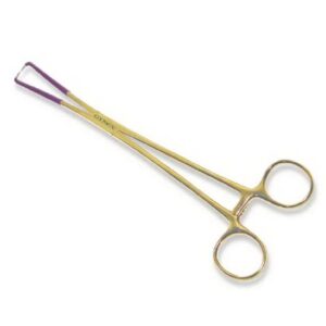 Tenaculum Forceps Gynex LiteTouch Braun 9 Inch Length OR / Surgical Grade Coated Stainless Steel NonSterile Locking Finger Ring Handle Straight 1 X 1 Prongs