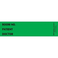 Pre-Printed Label Chart Tab Green Room No_Paitent_Doctor_ Black Patient Information 1-3/8 X 5-3/8 Inch