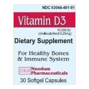 Vitamin Supplement Vitamin D3 10,000 IU Strength Softgel 30 per Bottle