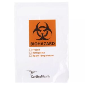 Specimen Transport Bag with Document Pouch 6 X 9 Inch Zip Closure Biohazard Symbol / Storage Instructions / Instructions for Use NonSterile
