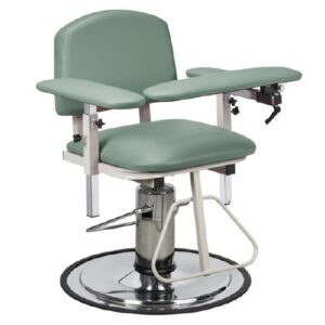 Blood Drawing Chair H Series Padded Flip Up Arm Wedgewood Blue