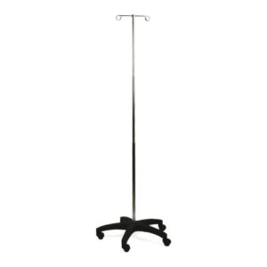 IV Stand Foldable Floor Stand 2 Hooks 5 Legs with Casters