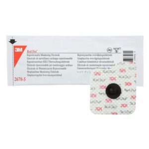 ECG Monitoring Electrode 3M Red Dot Snap Connector Conductive Adhesive Gel Cloth Backing Adult / Pediatric Radiolucent / MR Conditional 5 per Pack
