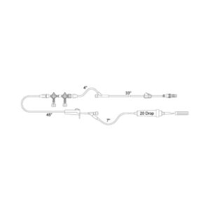 Primary IV Administration Set Medex Gravity 2 Ports 20 mL / Hr Drip Rate Without Filter 101 Inch Tubing Solution