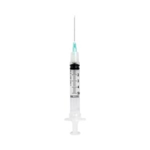 Safety Hypodermic Syringe with Needle Sol-Care 5 mL 1/2 Inch 21 Gauge Retractable Safety Needle Regular Wall