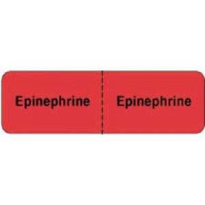 Drug Label PDC Anesthesia Label Epinephrine Red 7/8 X 2-7/8 Inch