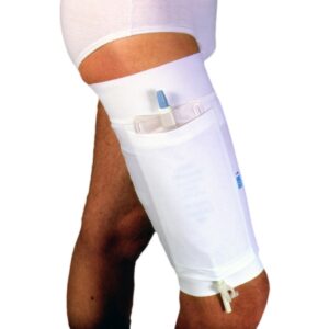Upper Leg Bag Holder Urocare Large, Upper 24 Inch Lower 19.25 Inch, Fabric , White