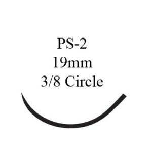 Absorbable Suture with Needle Coated Vicryl Polyglactin 910 PS-2 3/8 Circle Precision Reverse Cutting Needle Size 5-0 Braided