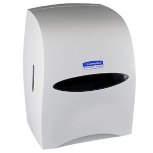 Paper Towel Dispenser SANITOUCH White Plastic Manual Pull Wall Mount
