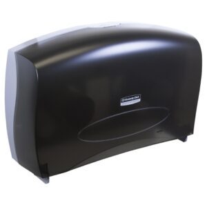 Toilet Tissue Dispenser K-C PROFESSIONAL Black Smoke Plastic Manual Pull Jumbo Roll Wall Mount