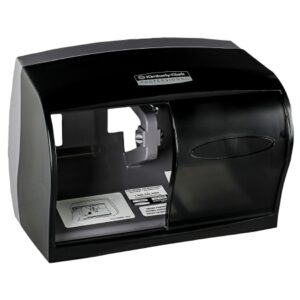 Toilet Tissue Dispenser K-C PROFESSIONAL Black Smoke Plastic Manual Pull Double Roll Wall Mount