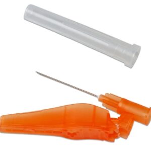 Safety Hypodermic Needle Monoject 1 Inch Length 25 Gauge Regular Wall Hinged Safety Needle