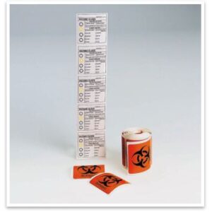 Pre-Printed Label Caution Label Orange Vinyl Biohazard / Symbol Black Biohazard 4 X 4 Inch