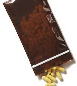 Reclosable UV Protection Bag Lab Guard 3 X 5 Inch Polyethylene Amber Zipper Closure