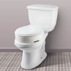 Hinged Raised Toilet Seat Carex 3-1/2 Inch Height Standard Round 300 lbs. Weight Capacity