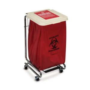 Hamper Stand Rolling Square Opening 30 to 33 gal. Capacity Foot Pedal Self-Closing Lid