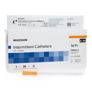 Urethral Catheter McKesson Straight Tip Uncoated PVC 16 Fr. 6 Inch