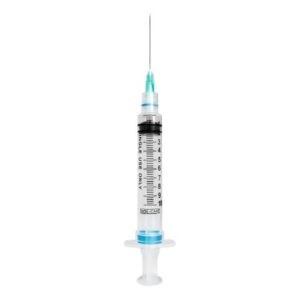 Safety Hypodermic Syringe with Needle Sol-Care 10 mL 1-1/2 Inch 21 Gauge Retractable Safety Needle Regular Wall