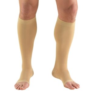 Compression Stocking Truform Knee High 2X-Large Beige Open Toe