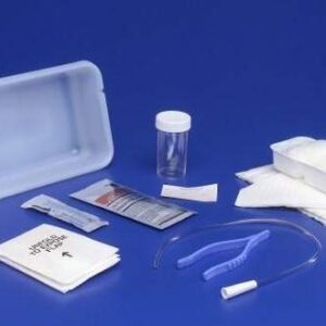 Intermittent Catheter Tray Curity Open System / Urethral 14 Fr. Without Balloon Red Rubber