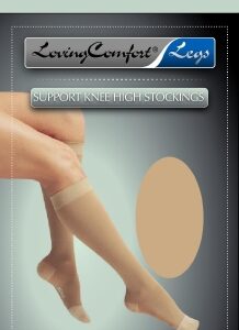 Compression Stocking Loving Comfort Knee High Small Beige Open Toe