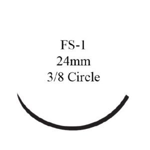 Nonabsorbable Suture with Needle Ethilon Nylon FS-1 3/8 Circle Reverse Cutting Needle Size 4-0 Monofilament