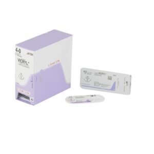 Absorbable Suture with Needle Coated Vicryl Polyglactin 910 SH 1/2 Circle Taper Point Needle Size 4-0 Braided