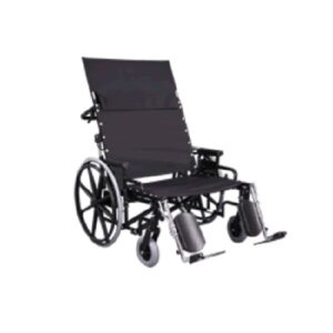 Bariatric Reclining Wheelchair Regency XL 2000 Heavy Duty Dual Axle Full Length Arm Swing-Away Elevating Legrest Black Upholstery 26 Inch Seat Width Adult 700 lbs. Weight Capacity