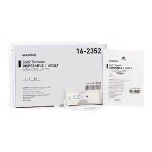 SpO2 Sensor McKesson Finger Adult Single Patient Use 1-1/2 Foot Cord