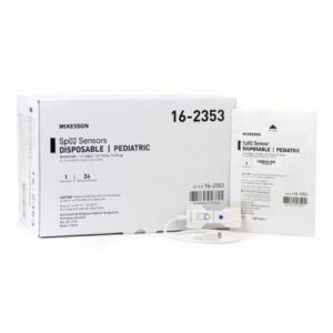 SpO2 Sensor McKesson Finger Pediatric Single Patient Use 1-1/2 Foot Cord