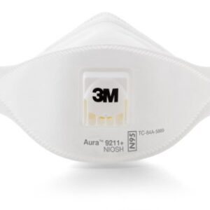 Particulate Respirator Mask 3M Aura Industrial N95 with Valve Not Rated Elastic Strap One Size Fits Most