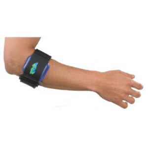 Elbow Strap Breg One Size Fits Most D-Ring / Hook and Loop Strap Closure Tennis / Golf Left or Right Elbow Black