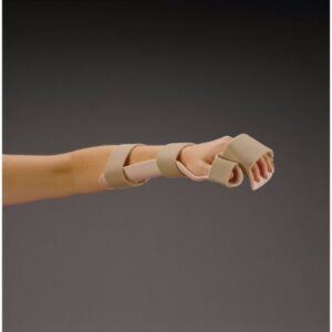 Resting Pan Mitt Hand / Wrist Splint with Strapping Rolyan Preformed Thermoplastic Right Hand White Medium