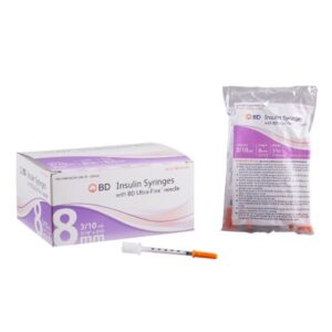 Standard Insulin Syringe with Needle Ultra-Fine 0.3 mL 5/16 Inch 31 Gauge NonSafety Regular Wall