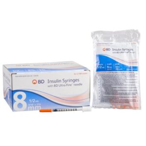 Standard Insulin Syringe with Needle Ultra-Fine Lo-Dose 0.5 mL 5/16 Inch 31 Gauge NonSafety Regular Wall
