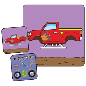 Make-A-Sticker 90 per Unit Monster Truck Make – A – Sticker , Assorted Sticker 2-1/2 Inch