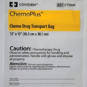 Hazardous Drug Bag ChemoPlus Chemo Drug Transport Bag / Caution Observe Safety Procedures When Handling  and Administration Clear 12 X 15 Inch
