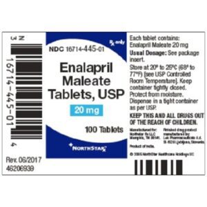 Enalapril Maleate 20 mg Tablet 100 Tablets