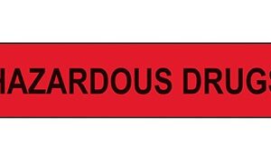 Pre-Printed Label Indeed Caution Label Red Paper Hazardous Drugs Black Biohazard 3/8 X 1-5/8 Inch