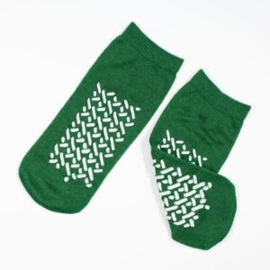 Slipper Socks Dynarex Unisex Adult Medium Double Tread Single Patient Use Green