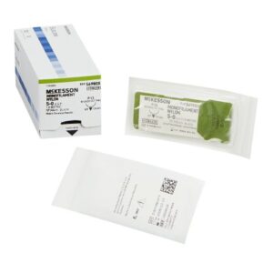 Nonabsorbable Suture with Needle McKesson Nylon P-13 3/8 Circle Precision Reverse Cutting Needle Size 5-0 Monofilament