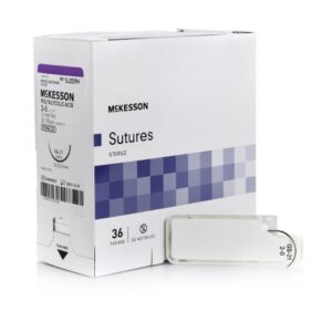 Absorbable Suture with Needle McKesson Polyglycolic Acid GS -21 1/2 Circle Taper Point Needle Size 2-0 Braided